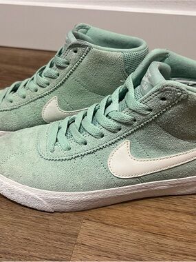 Nike Women's Mid-Top Suede Sneakers in Mint Green